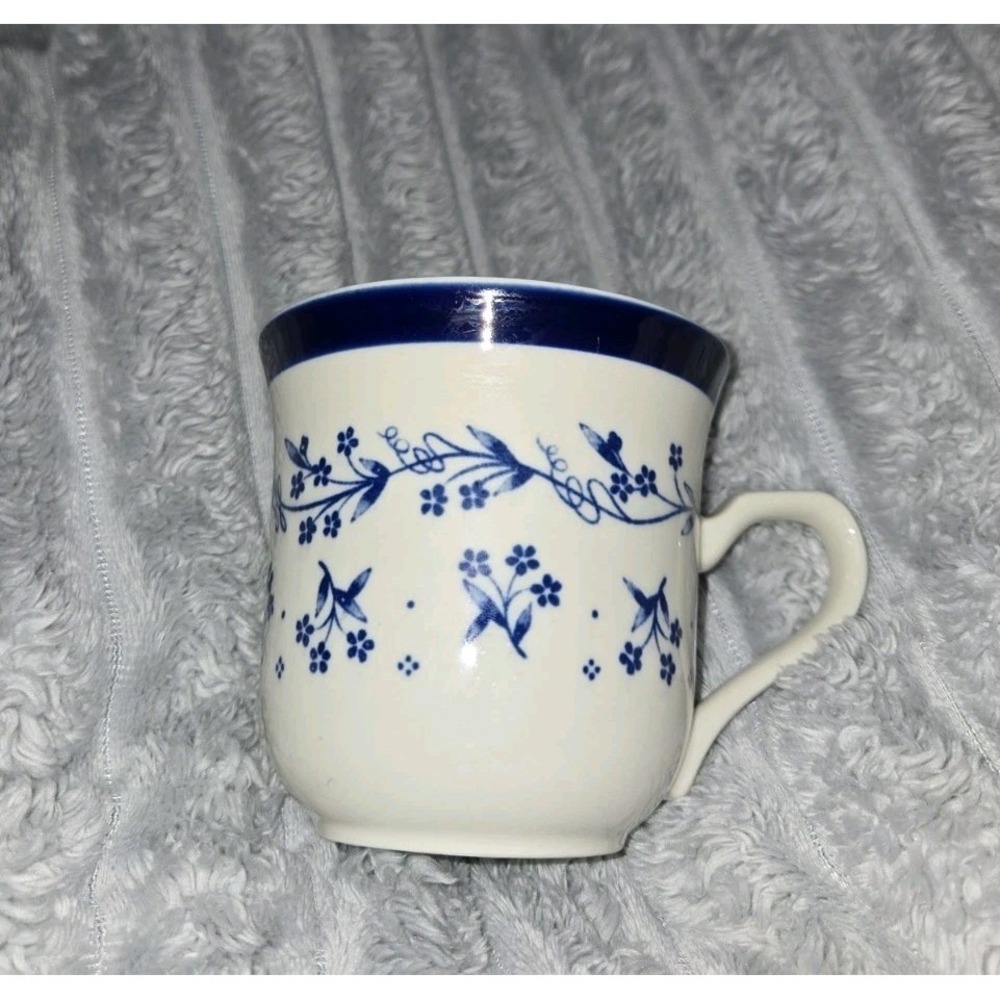 Provence Bouquet Blue 260 Coffee‎ Mug Blue Floral Japan Vintage Ceramic Cup